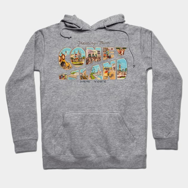 Greetings from Coney Island New York Hoodie by reapolo